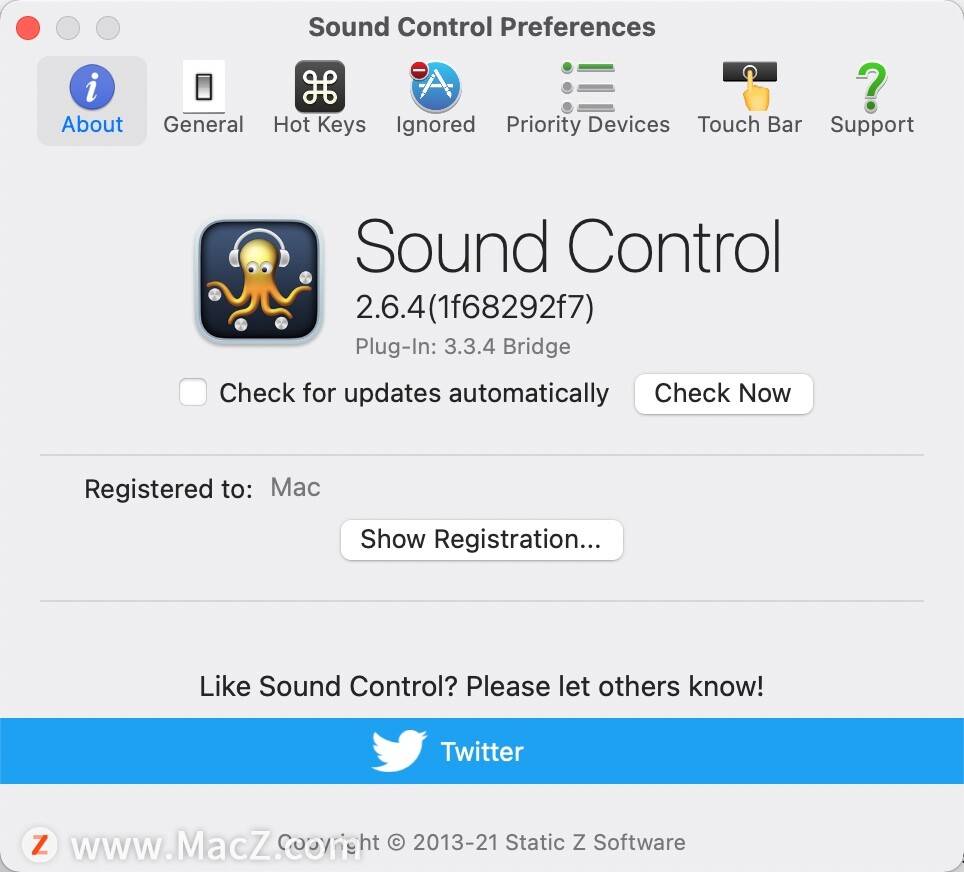 国际服在哪下载中文版苹果:mac应用音量控制软件Sound Control最新版 Sound Control for mac激活版2.6.4